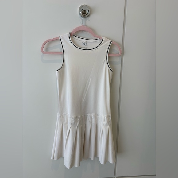 ZARA White Sleeveless Tennis Dress – Pleated Skirt- Girls Size 11–12 - Picture 4 of 5